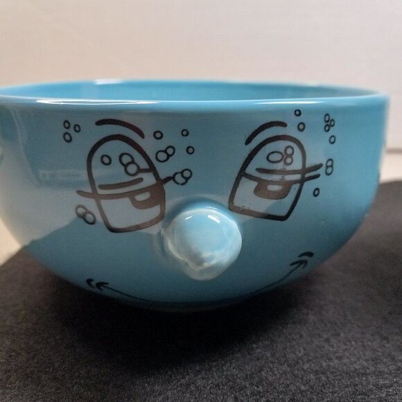 Vintage Livingware Collection 3 D Blu Fun Faces Cup and Bowl Cottagecore Kitsch - Picture 4 of 8
